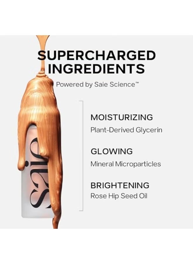 Saie Mini Glowy Super Gel Lightweight Illuminator 15ml - Luminizer + Makeup Primer for Glowing Skin - Enriched with Vitamin C + Hydrating Squalane Oil - Wear Alone or Under Makeup - Starglow - Image 5